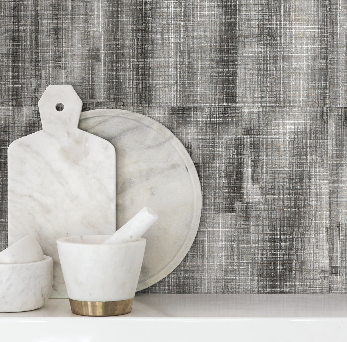 Beau Dark Grey by Warner Faux Fabric Wallpaper – Brewster Home Fashions 4195-5300