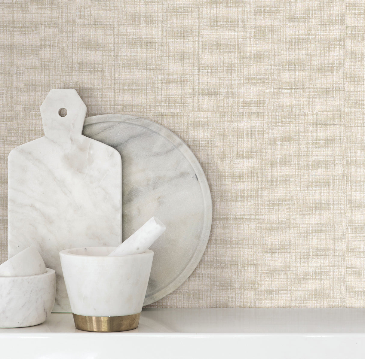 Beau Light Brown by Warner Faux Fabric Wallpaper – Brewster Home Fashions 4195-5304