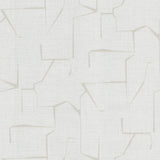 Lyle Off-White Abstract Geometric Wallpaper swatch and room view