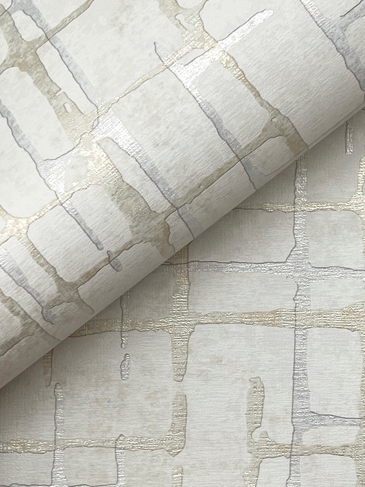 Rian Off-White by Warner Linear Abstract Wallpaper – Brewster Home Fashions 4195-5358