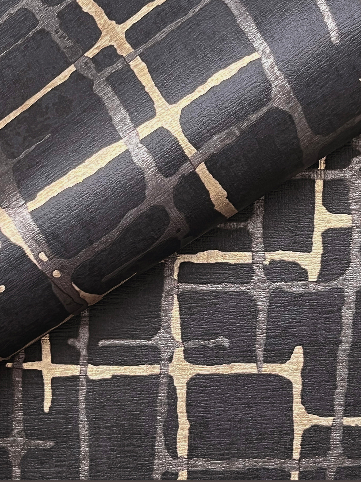 Rian Black by Warner Linear Abstract Wallpaper – Brewster Home Fashions 4195-5360