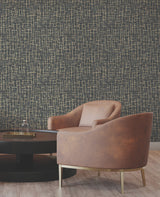 Rian Black by Warner Linear Abstract Wallpaper – Brewster Home Fashions 4195-5360