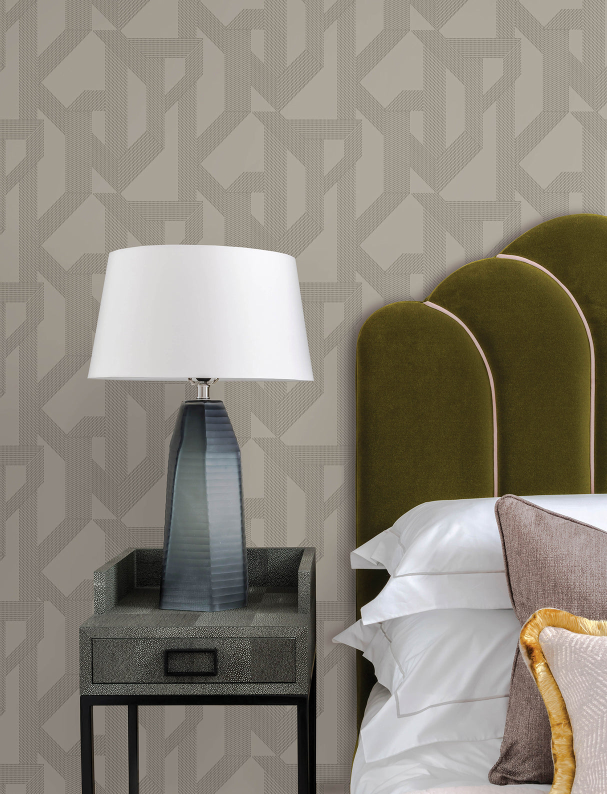Franz Dove Geometric Wallpaper by A-Street Prints Modern Metallic Abstract Non Woven Unpasted Sidewall - 4198-27800