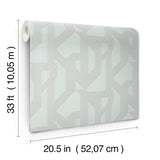 Franz Light Blue Abstract Metallic Geometric Non Woven Unpasted Strippable Wallpaper by A-Street Prints Moderne Deco Collection - 4198-27801