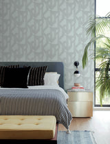 Franz Light Blue Abstract Metallic Geometric Non Woven Unpasted Strippable Wallpaper by A-Street Prints Moderne Deco Collection - 4198-27801