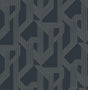 Franz Navy Geometric Wallpaper - A-Street Prints 4198-27802 - Maze-like metallic geometric pattern in sterling on navy non woven wallpaper