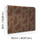 Franz Maroon by A-Street Prints Moderne Deco Metallic Abstract Geometric Non Woven Wallpaper - 4198-27804