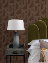 Franz Maroon by A-Street Prints Moderne Deco Metallic Abstract Geometric Non Woven Wallpaper - 4198-27804