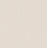 Braddock Dove Rhythmic Flow Wallpaper by A-Street Prints - beige geometric wave lines with dot accents on a pale grey linen-textured background, SKU 4198-27805