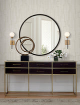 Anson Ivory and Metallic Gold Art Deco Geometric Non Woven Unpasted Wallpaper by A-Street Prints Moderne Deco Collection - 4198-27810