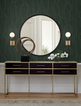 Anson Evergreen Deco Detailing Wallpaper in Forest Green with Metallic Gold Linework by A-Street Prints Moderne Deco - 4198-27814