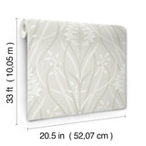 Rosalind Dove Iris Damask Wallpaper by A-Street Prints Art Deco Botanical Floral Non Woven Unpasted Moderne Deco Collection - 4198-27819