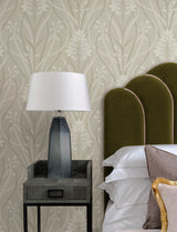 Rosalind Dove Iris Damask Wallpaper by A-Street Prints Art Deco Botanical Floral Non Woven Unpasted Moderne Deco Collection - 4198-27819