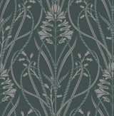 Rosalind Teal Iris Damask Wallpaper by A-Street Prints - 4198-27820