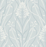 Rosalind Sky Blue Iris Damask Wallpaper by A-Street Prints