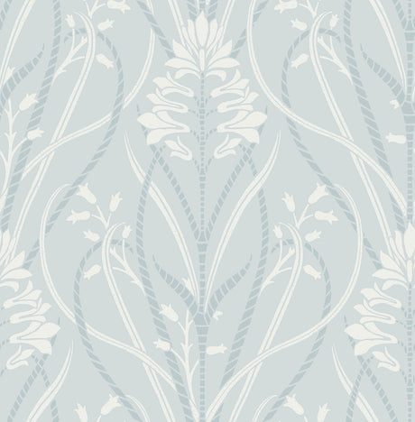 Rosalind Sky Blue Iris Damask Wallpaper by A-Street Prints