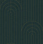Declan Teal Textured Arches Wallpaper by A-Street Prints - SKU 4198-27824, rich teal background with concentric arch motifs outlined in metallic gold