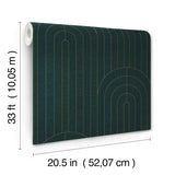 Declan Teal Textured Arches by A-Street Prints Geometric Metallic Wallpaper - A-Street Prints 4198-27824