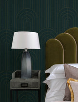 Declan Teal Textured Arches by A-Street Prints Geometric Metallic Wallpaper - A-Street Prints 4198-27824