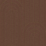 Declan Maroon Textured Arches Wallpaper by A-Street Prints featuring concentric arch motifs in rich maroon with metallic gold outlines on a textured non woven backing