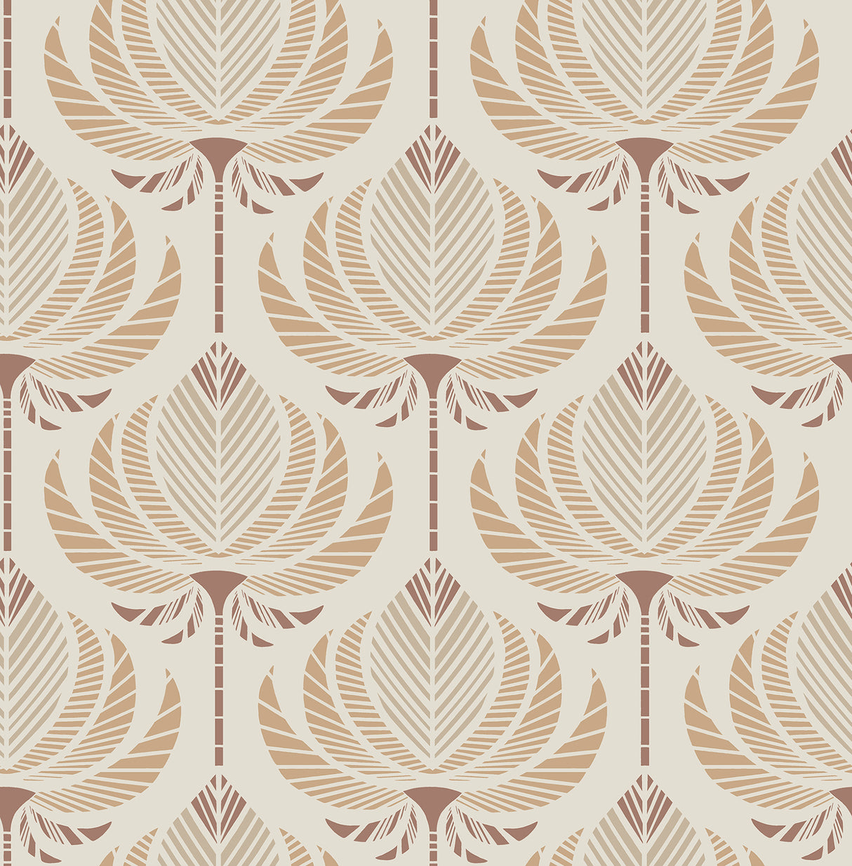 Ferrenby Apricot Floral Fan Wallpaper by A-Street Prints - 4198-27829