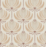 Ferrenby Apricot Floral Fan Wallpaper by A-Street Prints - 4198-27829