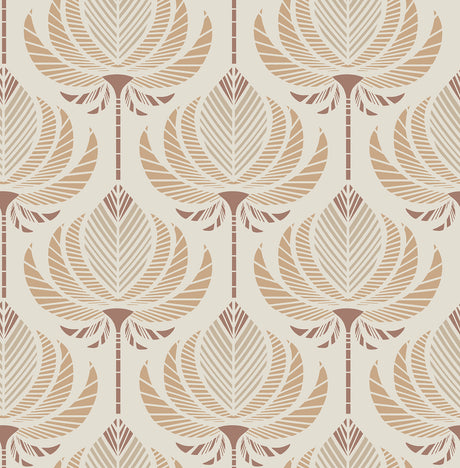 Ferrenby Apricot Floral Fan Wallpaper by A-Street Prints - 4198-27829