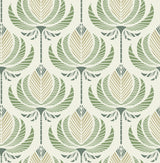 Ferrenby Green Floral Fan Wallpaper by A-Street Prints - Moderne Deco Collection - 4198-27830