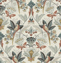 Bernadette Rose Garden Wilderness Wallpaper in Rose by A-Street Prints - Bohemian Bird and Botanical Damask