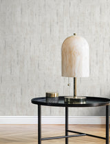 Minna Stone Distressed Textured Non Woven Wallpaper in Grey and White with Metallic Sterling Accents by A-Street Prints Moderne Deco - 4198-27838