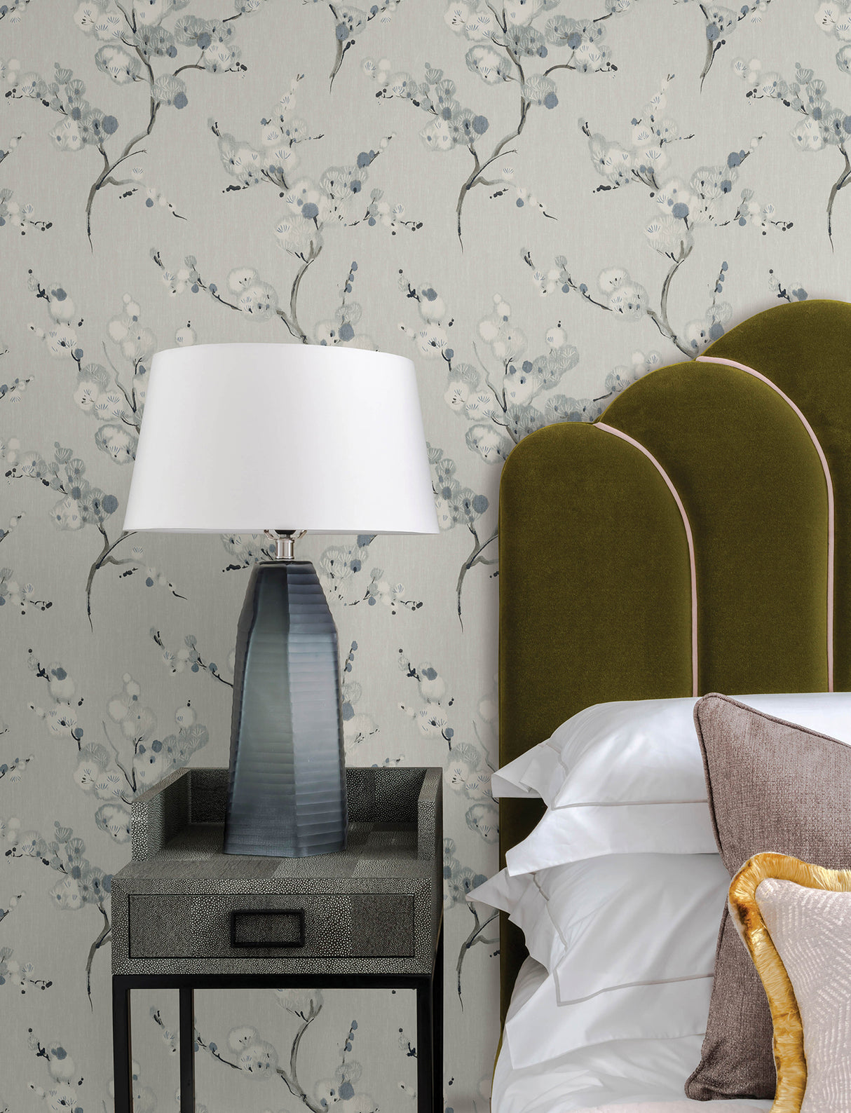 Bliss Sky Blue Blossom by A-Street Prints Modern Botanical Non Woven Unpasted Wallpaper Moderne Deco Collection - 4198-27844
