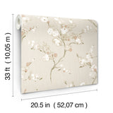 Bliss Rose Blossom in Rose by A-Street Prints Modern Botanical Blossom Branch Non Woven Unpasted Wallpaper Moderne Deco Collection - 4198-27845