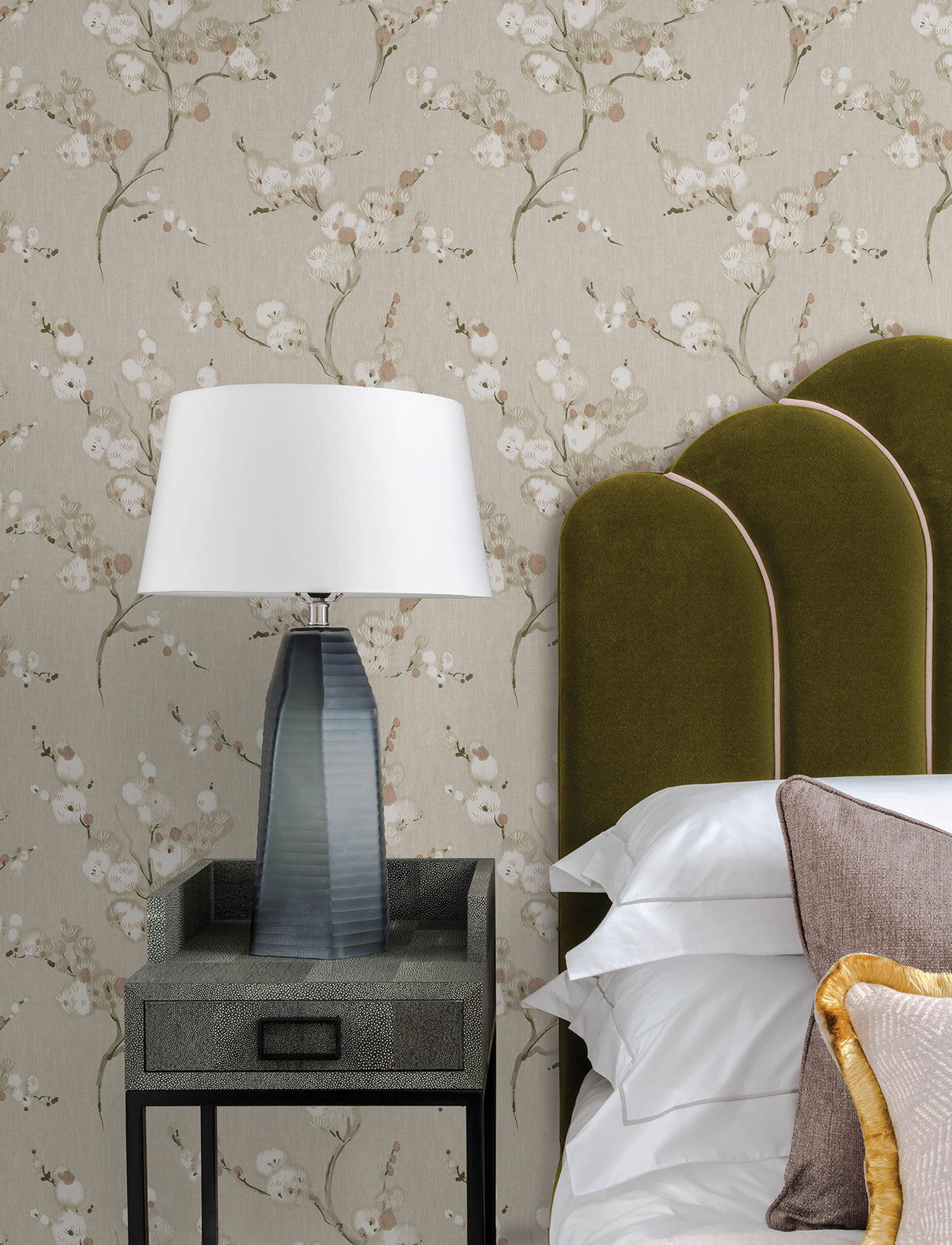 Bliss Rose Blossom in Rose by A-Street Prints Modern Botanical Blossom Branch Non Woven Unpasted Wallpaper Moderne Deco Collection - 4198-27845