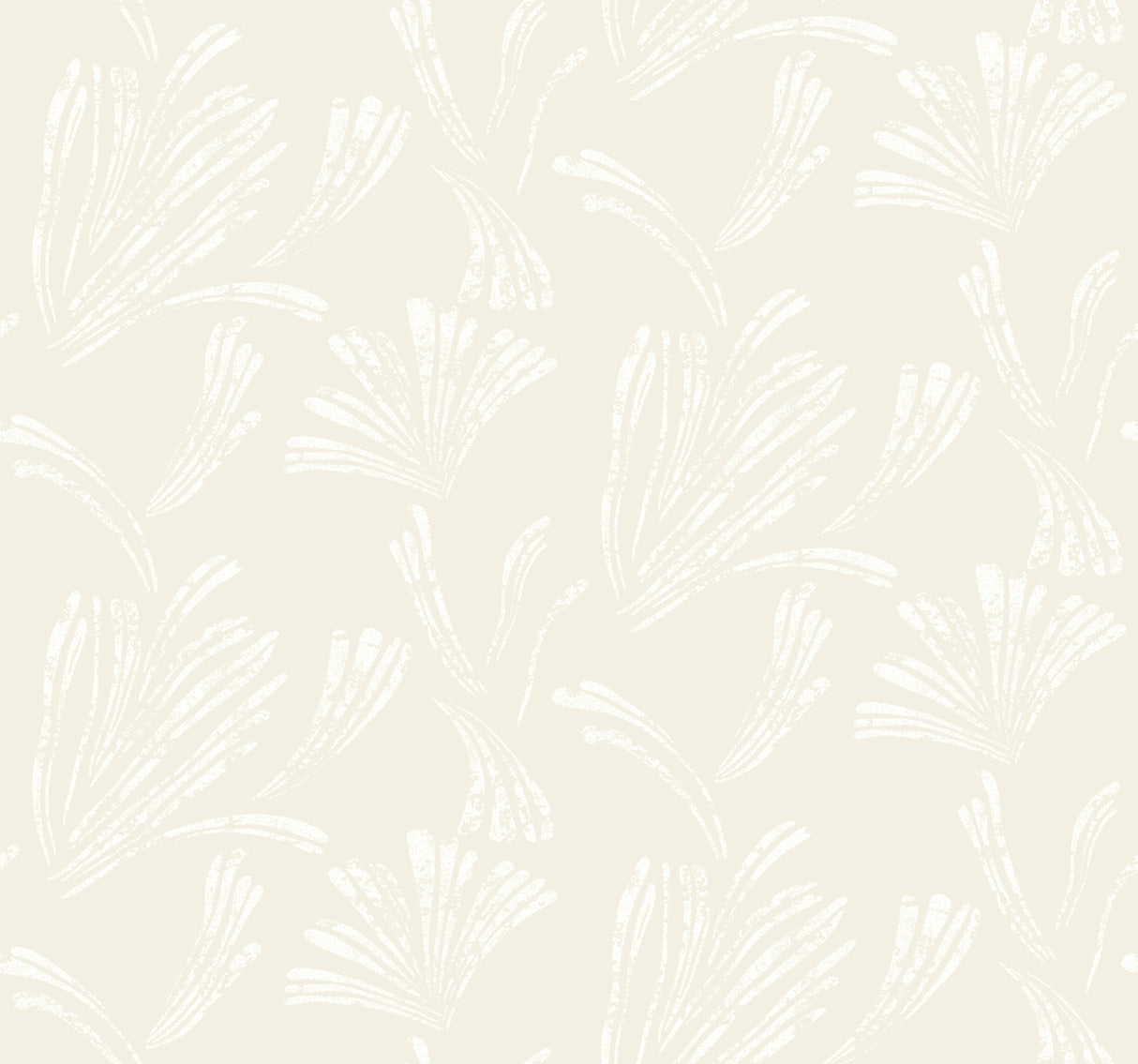 Ermine Dove Abstract Wallpaper by A-Street Prints - white raised-ink fan-shaped botanical motifs on a pale grey ground, 27 in x 27 ft non woven roll