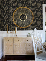 Ermine Black by A-Street Prints Moderne Deco Modern Abstract Metallic Gold Non Woven Unpasted Strippable Washable Wallpaper - 4198-83473