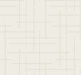 Wylie Metallic Dotted Gridlines Wallpaper in Cream and Gold by A-Street Prints - 4198-83475