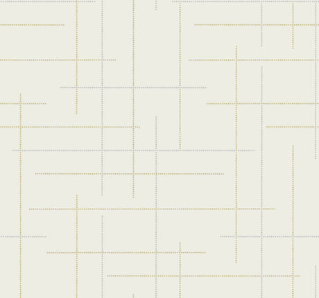 Wylie Metallic Dotted Gridlines Wallpaper in Cream and Gold by A-Street Prints - 4198-83475