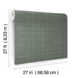 Wylie Moss Dotted Gridlines Wallpaper by A-Street Prints Modern Abstract Geometric Green Non Woven Unpasted Sidewall - 4198-83477