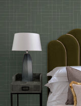 Wylie Moss Dotted Gridlines Wallpaper by A-Street Prints Modern Abstract Geometric Green Non Woven Unpasted Sidewall - 4198-83477