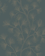 Kismine Slate Botanical Trail Wallpaper by A-Street Prints - 4198-83479