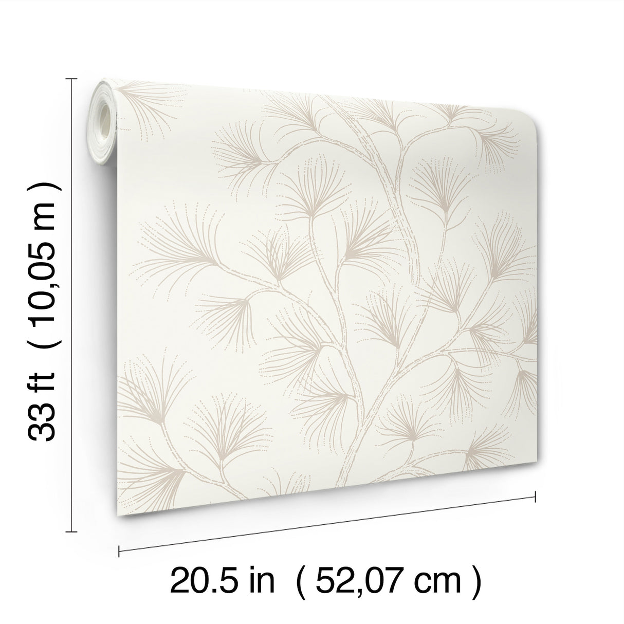 Kismine Beige Botanical Trail by A-Street Prints Modern Fan Leaf Non Woven Sidewall - A-Street Prints 4198-83480