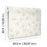 Kismine Beige Botanical Trail by A-Street Prints Modern Fan Leaf Non Woven Sidewall - A-Street Prints 4198-83480