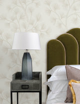 Kismine Beige Botanical Trail by A-Street Prints Modern Fan Leaf Non Woven Sidewall - A-Street Prints 4198-83480