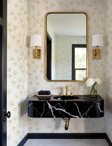 Kismine Gold Botanical Trail Wallpaper by A-Street Prints, Metallic Modern Non Woven Unpasted Sidewall, Moderne Deco Collection - 4198-83482