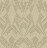 Allenby Khaki Flocked Geometric Wallpaper by A-Street Prints - 4198-87400