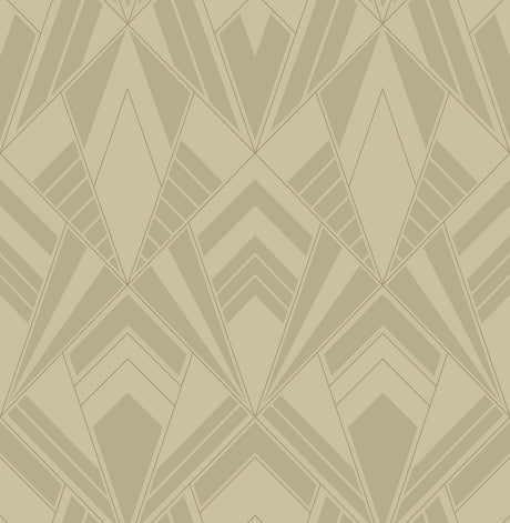 Allenby Khaki Flocked Geometric Wallpaper by A-Street Prints - 4198-87400