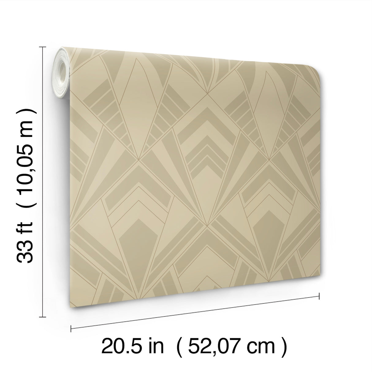 Allenby Khaki Flocked Geometric Art Deco Diamond Glam Non Woven Wallpaper by A-Street Prints Moderne Deco Collection - 4198-87400