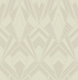 Allenby Pearl Flocked Wallpaper by A-Street Prints - Glamorous Geometric Diamond Metallic Non Woven Design 4198-87403