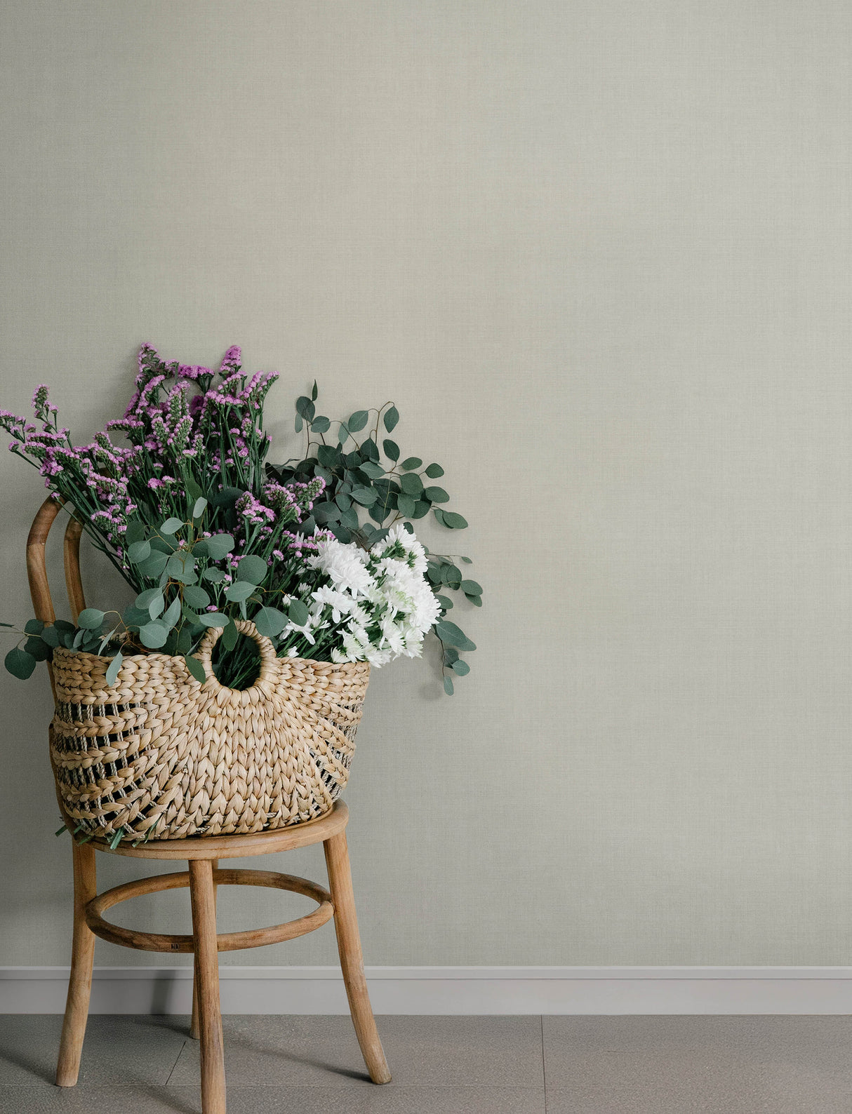 Midolin Ash Non Woven Texture Wallpaper by A-Street Prints Savanna Collection Transitional Linen Look Sidewall 4201-16017