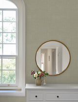 Midolin Khaki Subtle Linen-Look Texture Transitional Non Woven Unpasted Wallpaper by A-Street Prints Savanna Collection - 4201-16018